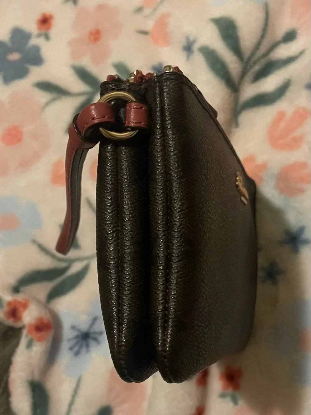 🌟BNWOT Coach Double Zip Wristlet - Chic Signature Brown Canvas with Pink Trim🌟
